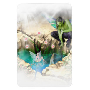 Faerie in Elven Pond Vignette Magnet
