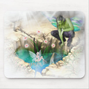 Faerie in Elven Pond Vignette Mouse Pad