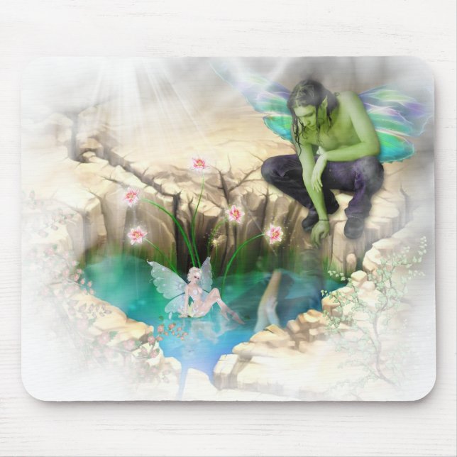 Faerie in Elven Pond Vignette Mouse Pad (Front)