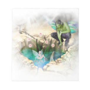 Faerie in Elven Pond Vignette Notepad