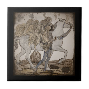 Faeries on White Horse Ceramic Tile