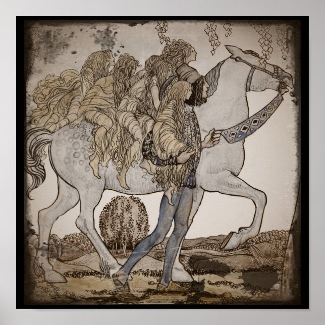 Faeries on White Horse Poster (Front)