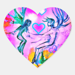 FAERIES PINK heart sticker