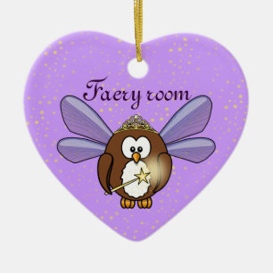 faery owl ceramic tree decoration