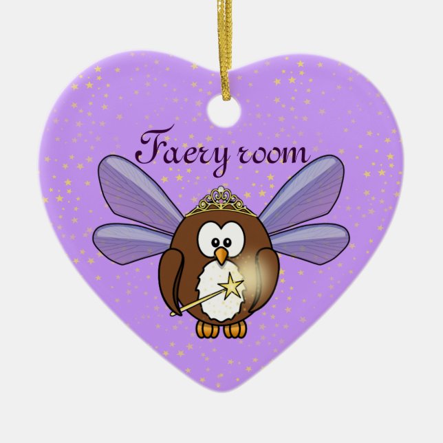 faery owl ceramic tree decoration (Front)