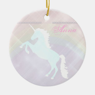Faetastic unicorn pink personalise ceramic ornament