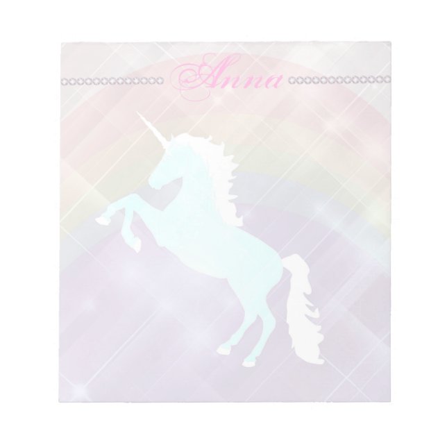 Faetastic unicorn pink personalise notepad (Front)