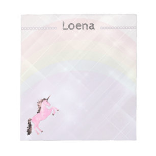 Faetastic unicorn pink personalise notepad