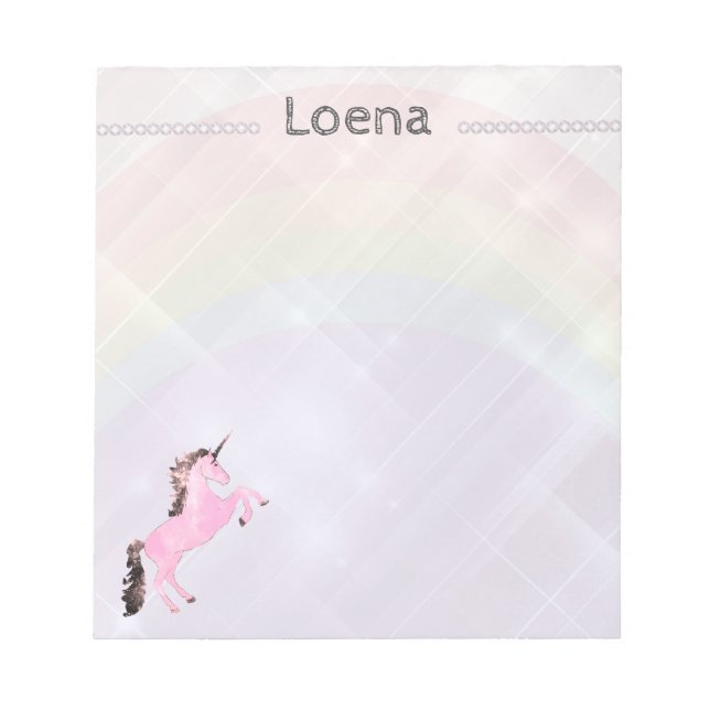 Faetastic unicorn pink personalise notepad (Front)