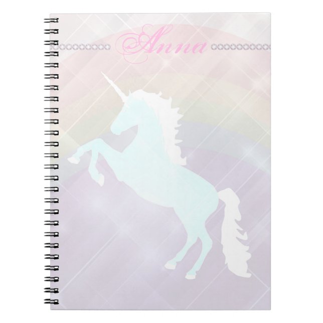 Faetastic unicorn pink personalize notebook (Front)