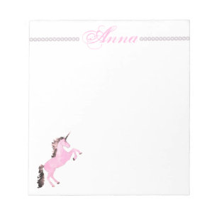 Faetastic unicorn pink personalize notepad