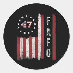 Fafo Flag Trump Funny Classic Round Sticker