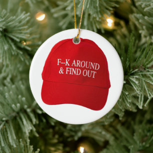 FAFO Hat Ceramic Ornament
