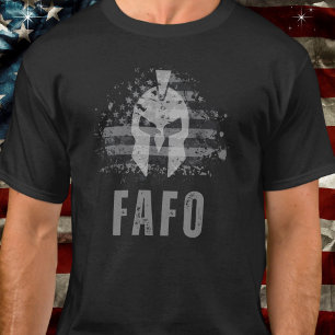FAFO Spartan Helmet American Flag Patriotic  T-Shirt