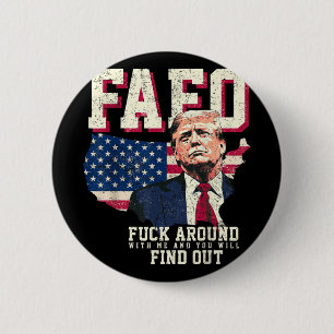 Fafo Trump Us American Map Flag 6 Cm Round Badge