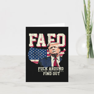 Fafo Trump Us American Map Flag  Card