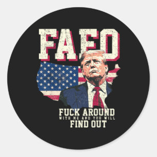 Fafo Trump Us American Map Flag Classic Round Sticker