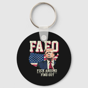Fafo Trump Us American Map Flag Key Ring