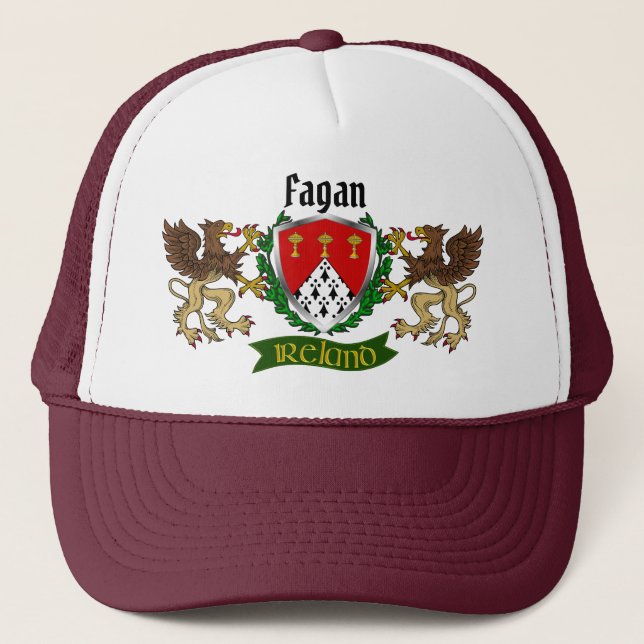 Fagan Irish Shield Personalised  Trucker Hat (Front)