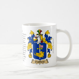 Fahey, the Origin, the Meaning and the Crest Coffee Mug