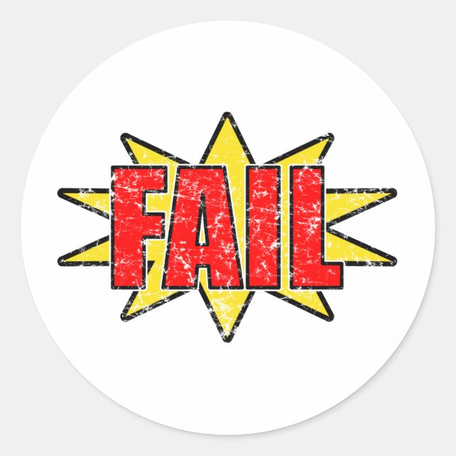 Fail Classic Round Sticker (Front)