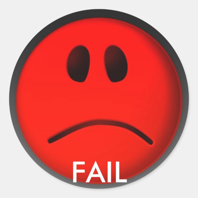 FAIL CLASSIC ROUND STICKER (Front)
