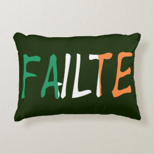 Failte on Irish Flag tpcn Decorative Cushion