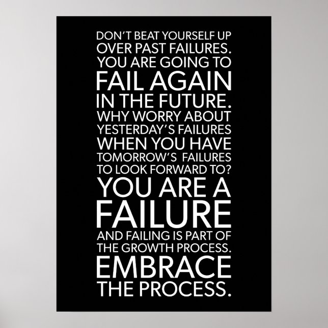 Failure Embrace The Process, Gym, Hustle, Success  Poster (Front)