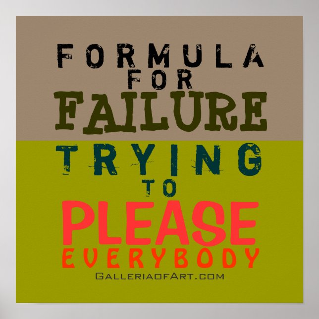 Failure Formula ~ 16x16 Poster (Front)
