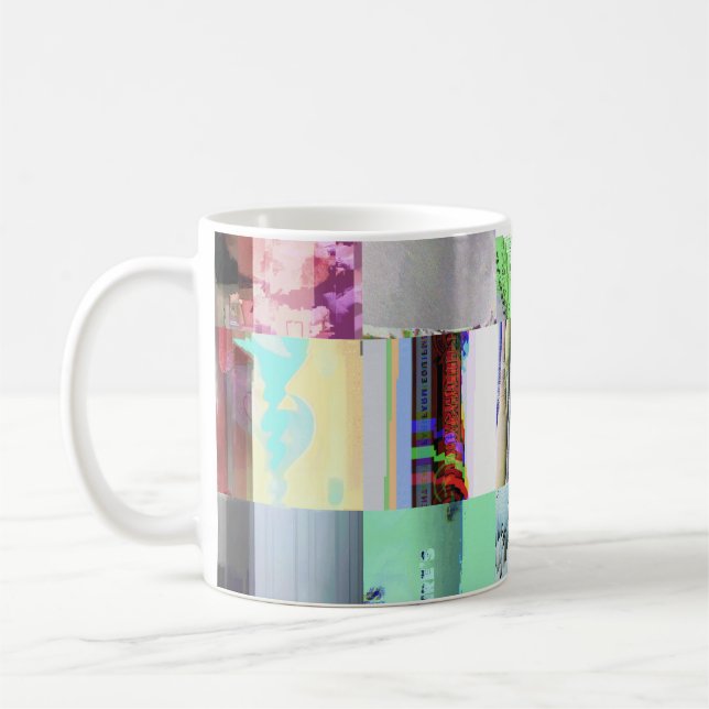 Failure to Load Dark Glitch Art Abstract Grid Coffee Mug (Left)