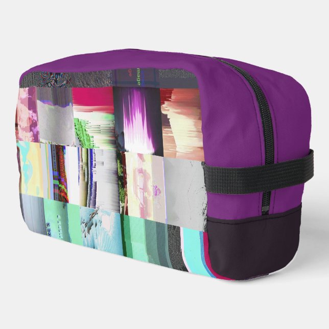 Failure to Load Dark Glitch Art Abstract Grid Dopp Kit (Left Corner)