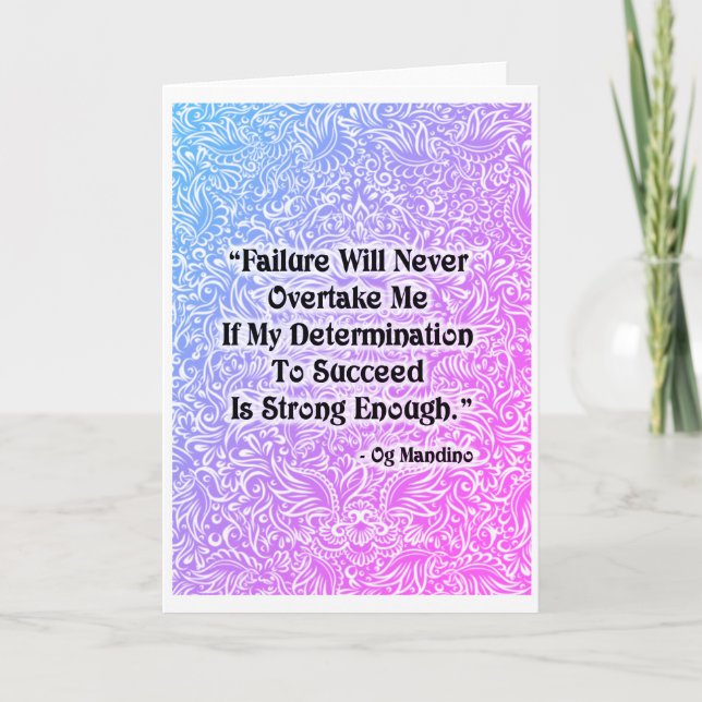 Failure Will Never Overtake - Positive Quote´s Card (Front)