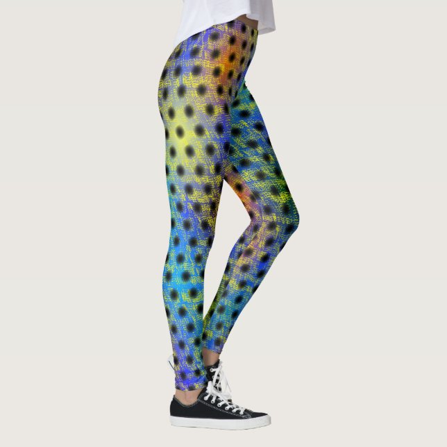 Faint border circles on coloured background  leggings (Right)