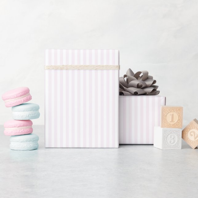 Faint Pink & White Stripes Wrapping Paper (Baby Shower)