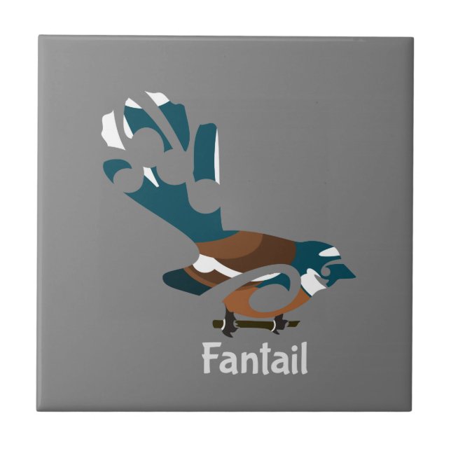 Faintail Piwakawaka Ceramic Tile (Front)