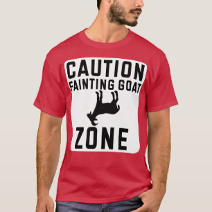 Fainting Goat Caution Fainting Goat Zone Funny Gif T-Shirt