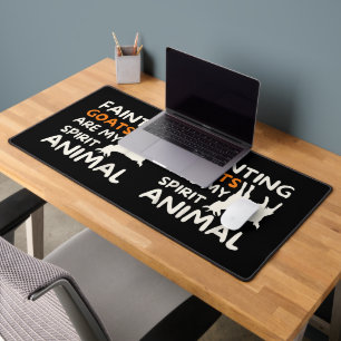Fainting Goats Are My Spirit Animal Funny Goat Lov Desk Mat