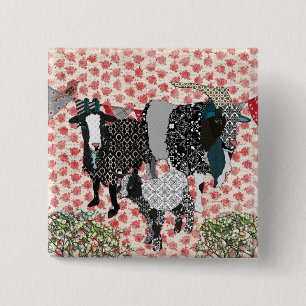Fainting Goats Rose Button