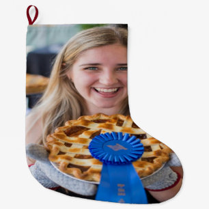 Fair Baking Contest Photo Customize Large Christmas Stocking
