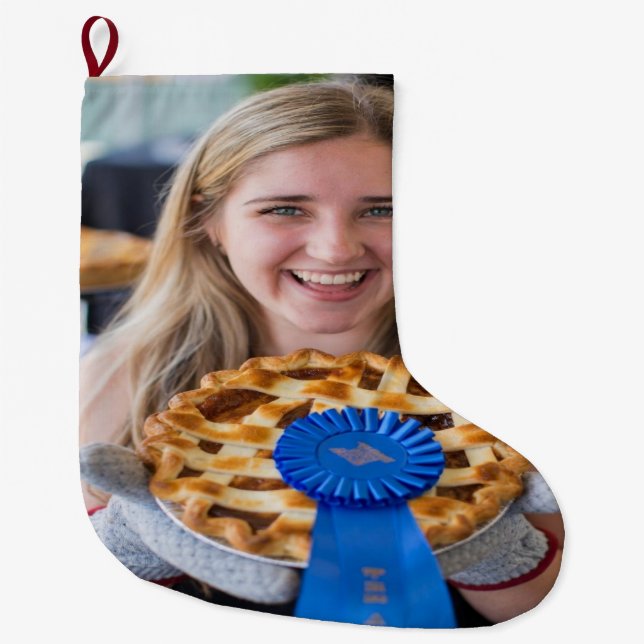 Fair Baking Contest Photo Customize Large Christmas Stocking (Front)
