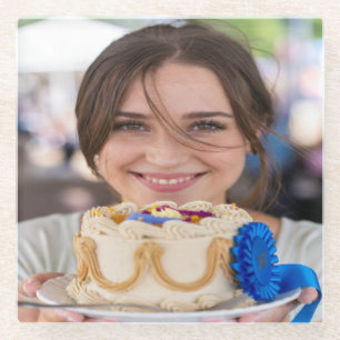 Fair Cooking Contest Photo Customize Glass Coaster