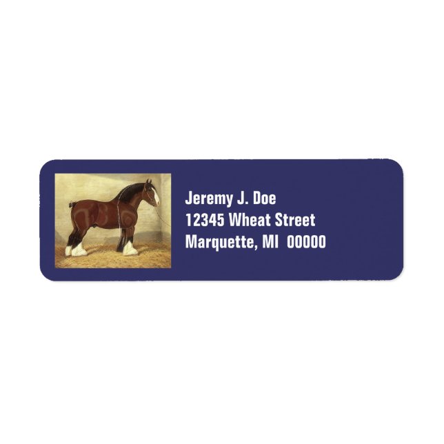 Fair Daze Clydesdale Draught Horse Address Labels (Front)