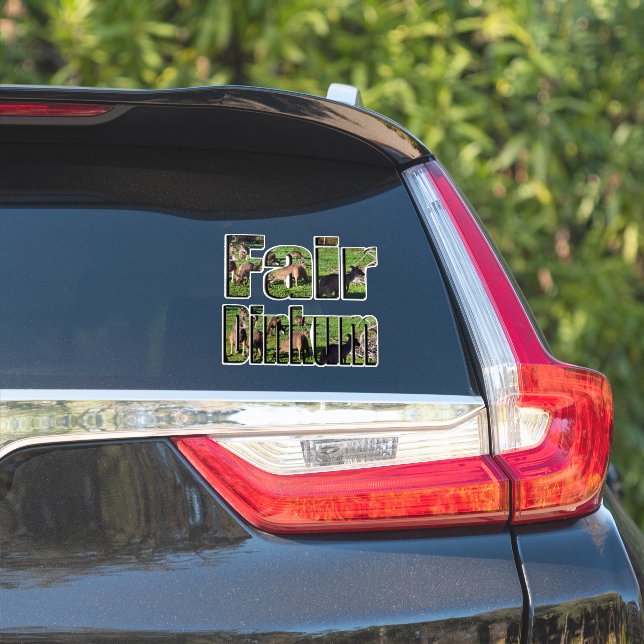 Fair Dinkum Aussie Slang Logo, (Car Side)