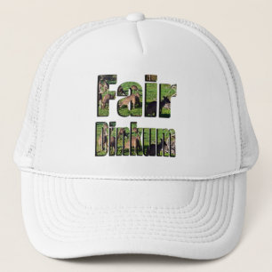 Fair Dinkum Aussie Slang Word With Kangaroos, Trucker Hat