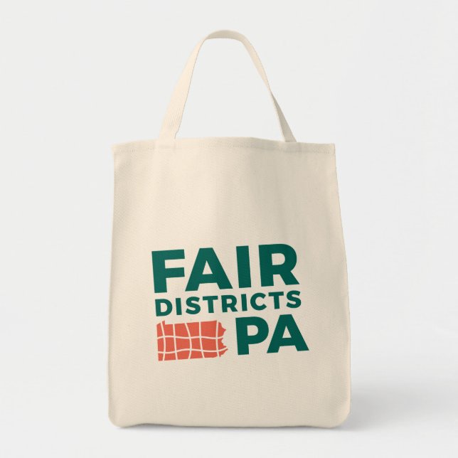 Fair Districts PA Grocery Tote Bag (Front)