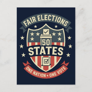 Fair Elections One Nation One Vote Design Holiday Postcard