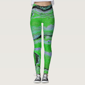 Fair Game 1 Cool Green Abstract Leggings