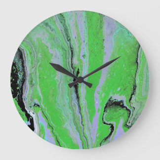 Fair Game 2 Black Green Abstract Clock