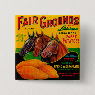 Fair Grounds Yam LabelBreaux Bridge, LA 15 Cm Square Badge