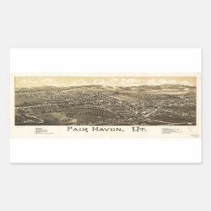 Fair Haven Vermont (1886) Rectangular Sticker